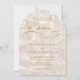 Elegant Beige Neutral Photo Wedding Einladung