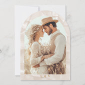 Elegant Beige Neutral Photo Wedding Einladung (Rückseite)