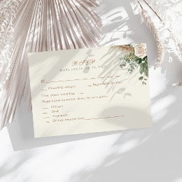 Elegant Beige Pampas Grass & Rose Wedding RSVP Karte