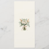 Elegant Beige Pampas Grass Wedding Menu Card Menükarte (Rückseite)