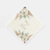 Elegant Beige Pampas Grass Wedding Napkins Serviette (Ecke)