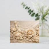 Elegant Beige Paper Flower Bouquet Postkarte (Stehend Vorderseite)