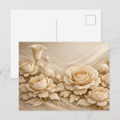 Elegant Beige Paper Flower Bouquet Postkarte (Vorne/Hinten)