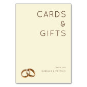 Elegant Beige Rings Tischnummer (Rückseite)