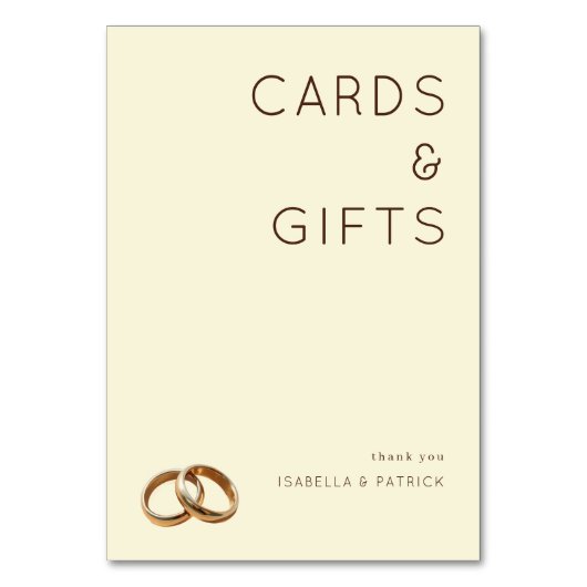 Elegant Beige Rings Tischnummer (Vorderseite)