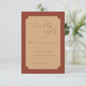 Elegant Beige RSVP Card (Stehend Vorderseite)