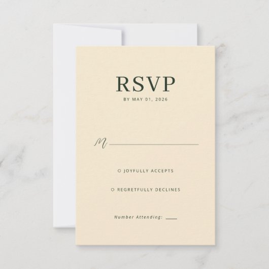 Elegant Beige RSVP Card (Vorderseite)