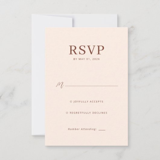 Elegant Beige RSVP Card (Vorderseite)