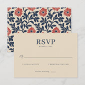 Elegant Beige RSVP Card Karte (Vorne/Hinten)