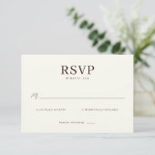 Elegant Beige RSVP Card Karte (Stehend Vorderseite)