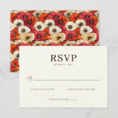 Elegant Beige RSVP Card Karte (Vorne/Hinten)