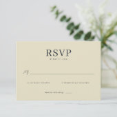 Elegant Beige RSVP Card Karte (Stehend Vorderseite)