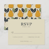 Elegant Beige RSVP Card Karte (Vorne/Hinten)