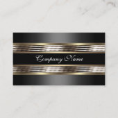 Elegant Beige Silver Chrome Metal Black Visitenkarte (Vorderseite)