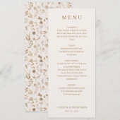 Elegant Beige Typographic Menu Menükarte (Vorne/Hinten)