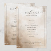 Elegant Beige Wedding Ceremony Program Programm (Vorne/Hinten)