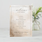 Elegant Beige Wedding Ceremony Program Programm (Stehend Vorderseite)