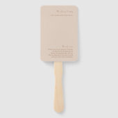 Elegant Beige Wedding Fächer (Rückseite)