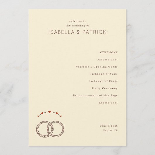 Elegant Beige Wedding Rings Programm (Vorderseite)