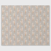 Elegant Beige Wrapping Paper with Cotton Branch Geschenkpapier (Flach)
