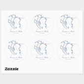 Elegant Bellingham Washington Map Gastgeschenk Hoc Runder Aufkleber (Blatt)