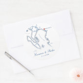 Elegant Bellingham Washington Map Gastgeschenk Hoc Runder Aufkleber (Umschlag)