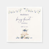Elegant Berry First Blueberry Birthday Party Serviette (Vorderseite)