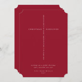 Elegant Berry Red Scripture Cross Feiertagskarte (Vorne/Hinten)