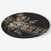 Elegant Berry Shade Floral Pappteller (Schrägansicht)