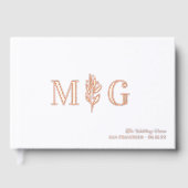 Elegant Berry Twig 2 Initial Monogram Wedding Gästebuch (Vorderseite)