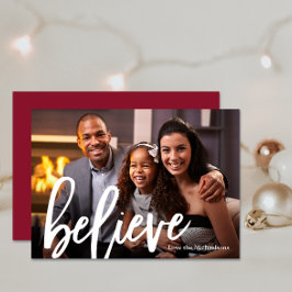 Elegant Berry Typografy Glaube Foto Weihnachten