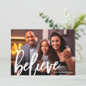 Elegant Berry Typografy Glaube Foto Weihnachten (Stehend Vorderseite)