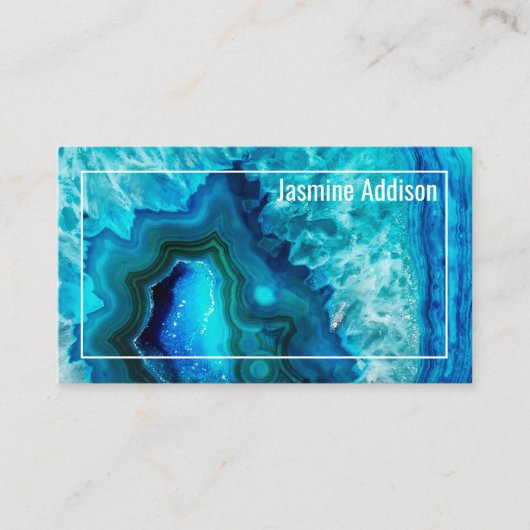 Elegant Beruflich Agate Geode Visitenkarte (Vorderseite)