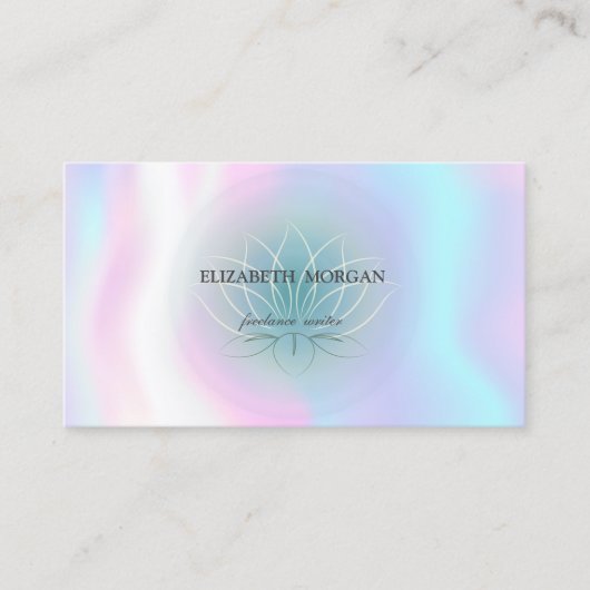 Elegant Beruflich Blue Lotus, holografisch Visitenkarte (Vorderseite)