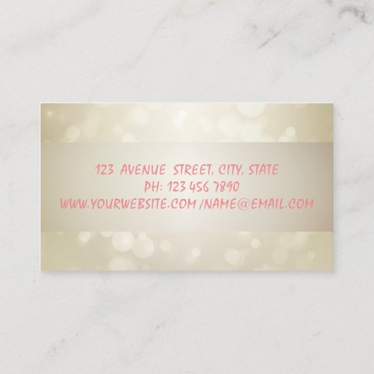 Elegant Beruflich Bokeh, Stripe, Flamingo Visitenkarte (Rückseite)