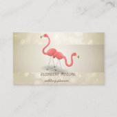 Elegant Beruflich Bokeh, Stripe, Flamingo Visitenkarte (Vorderseite)