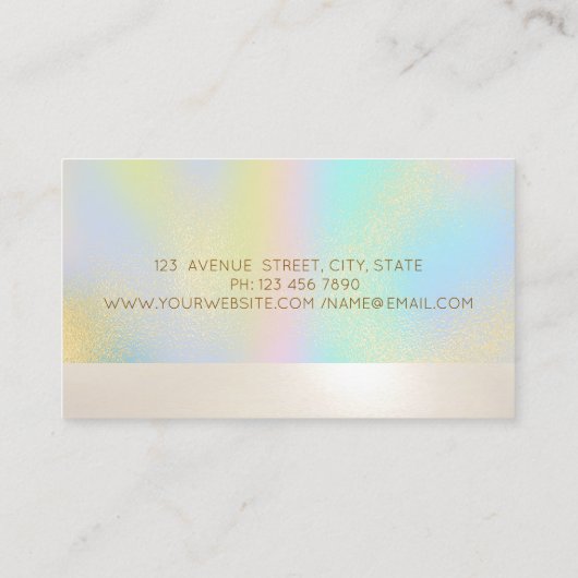 Elegant Beruflich Broom Holographic Visitenkarte (Rückseite)