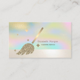 Elegant Beruflich Broom Holographic Visitenkarte