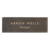 Elegant Beruflich Brown Namenschild (Vorderseite)
