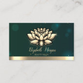 Elegant Beruflich Chic Lotus Green Visitenkarte (Vorderseite)