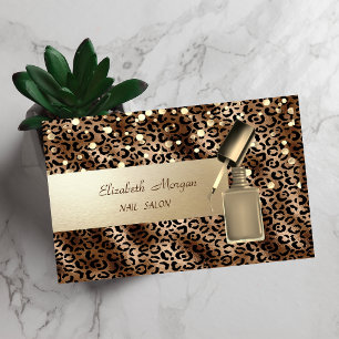 Elegant Beruflich,Confetti,Nagellpolnisch,Leopard Visitenkarte