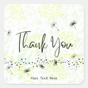 Elegant Beruflich Danke Typografie Yellow Quadratischer Aufkleber