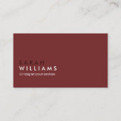 Elegant Beruflich Deep Red Gray Visitenkarte (Vorderseite)