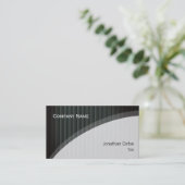 Elegant Beruflich| Dunkle Streifen Visitenkarte (Stehend Vorderseite)