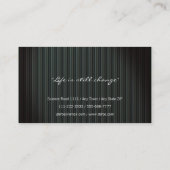 Elegant Beruflich| Dunkle Streifen Visitenkarte (Rückseite)