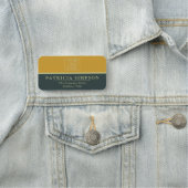 Elegant Beruflich Hunter Green & Mustard Yellow Namensschild (Beispiel)