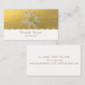 Elegant Beruflich,Imitate Gold,White Daisy Visitenkarte (Vorne/Hinten)