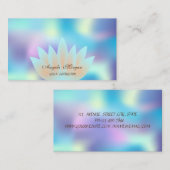 Elegant Beruflich Lotus Blume Holographic Visitenkarte (Vorne/Hinten)
