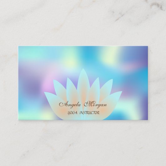 Elegant Beruflich Lotus Blume Holographic Visitenkarte (Vorderseite)