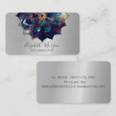 Elegant Beruflich Mandala Silver Confetti Yoga Visitenkarte (Vorne/Hinten)